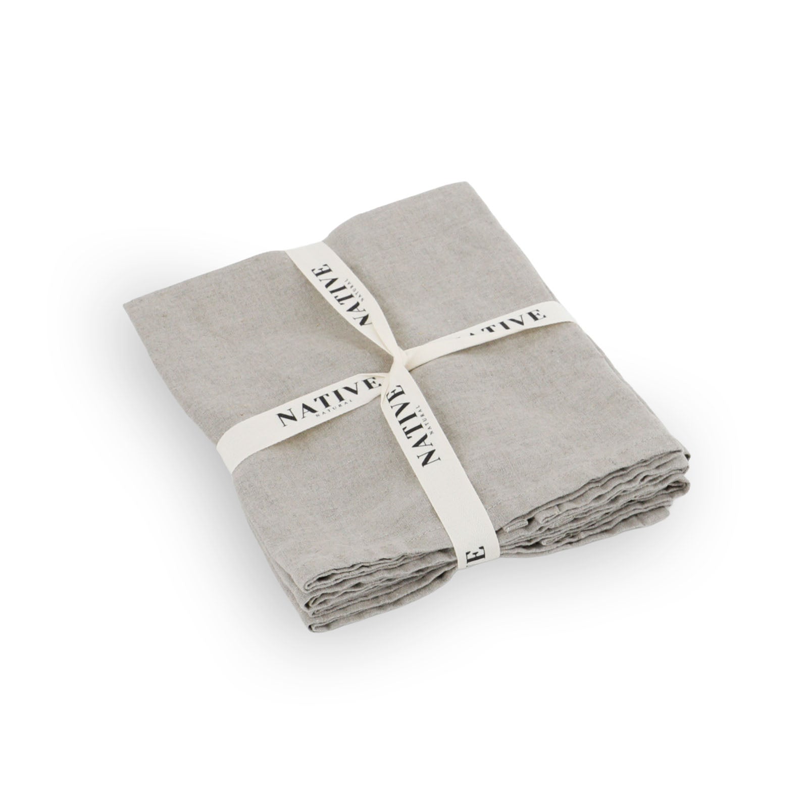 Natural Set of 4 100% Linen Napkins